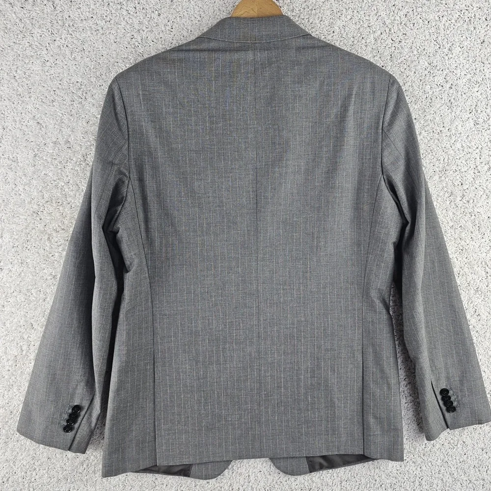 Banana Republic Slim Fit Italian Yarn Cotton Gray‎ Pin Stripe Blazer Men's 42R